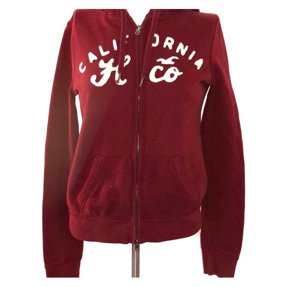 Hollister Tops - Burgundy Hollister zip up hoodie